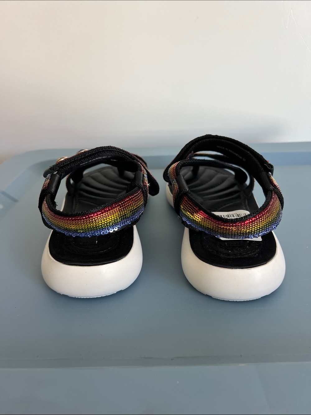 Marc Jacobs comet sport sandal colorful rainbow sequin adjustable straps 37 - Picture 7 of 14